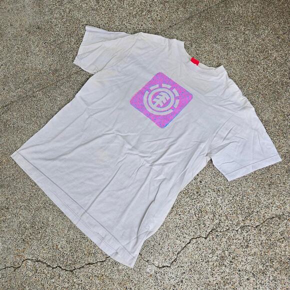 Vtg Y2k ELEMENT SKATEBOARDS Pastel 3D Box Logo Graphic Print Skate T Shirt L - Picture 2 of 5